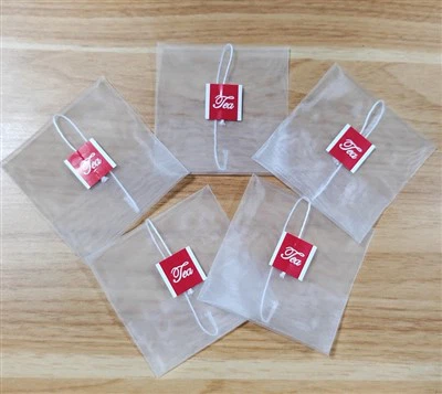 Lưới nylon PA được gắn thẻ Doanh thu có thể gập lại Túi trà trong suốt Nhãn tùy chỉnh